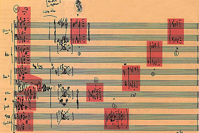 Excerpt from original score